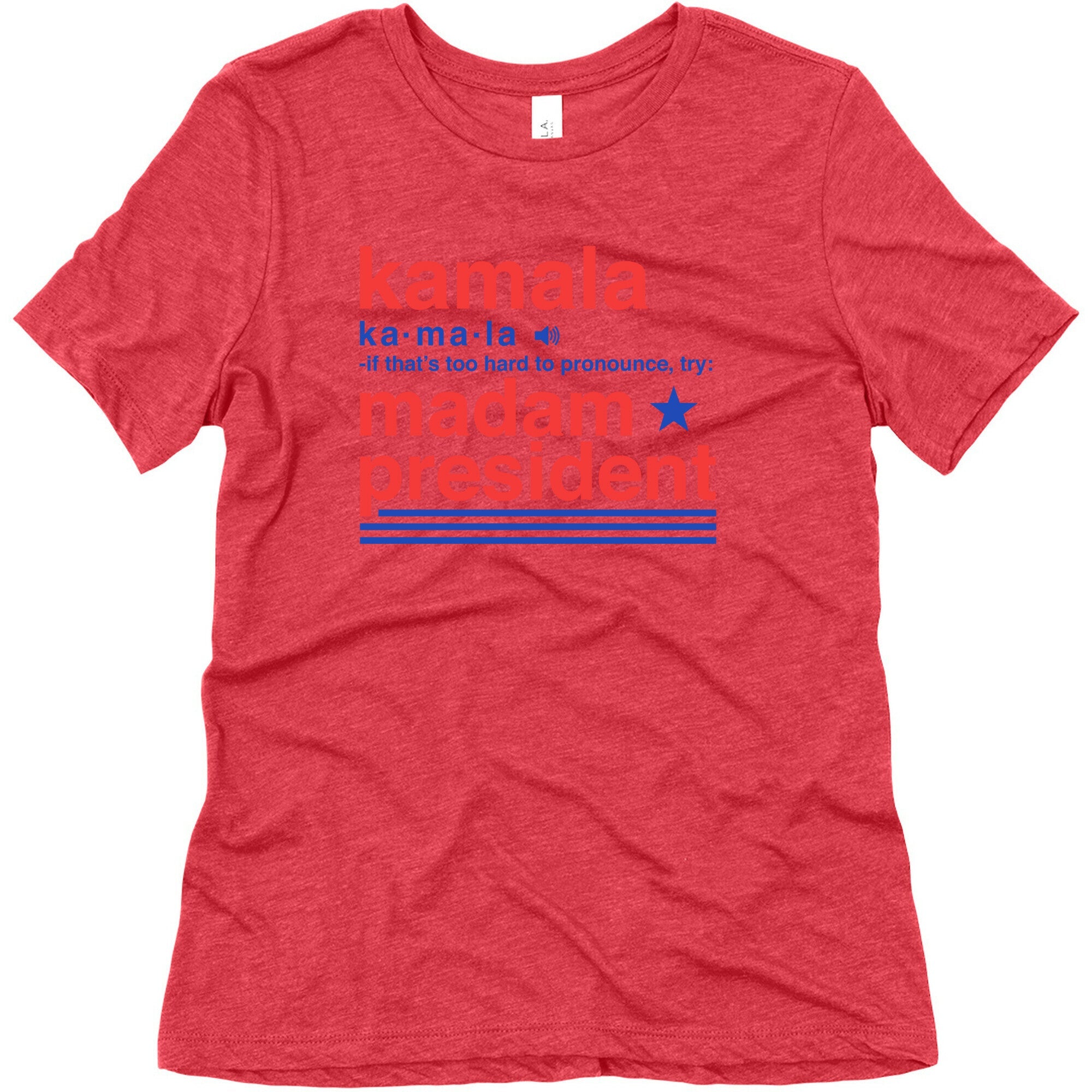 Kamala Harris Madam President Womens Triblend Tee